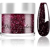 Dip Powder Glitter Wine Red for Valentine, Red Dip Powder Nail 1 Oz Nail Dipping Powder French Nail Art for Starter Manicure Salon DIY at Home, Fall Winter Dip Powder Colors Long Lasting