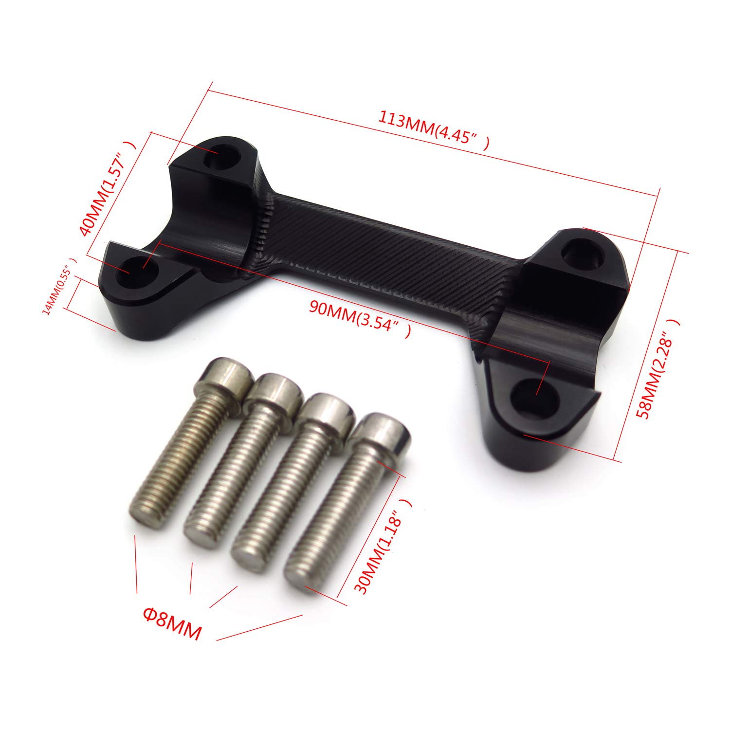 HongK P/N GZSPK3005 Orange Handlebar Risers Top Cover Mounts Clamp