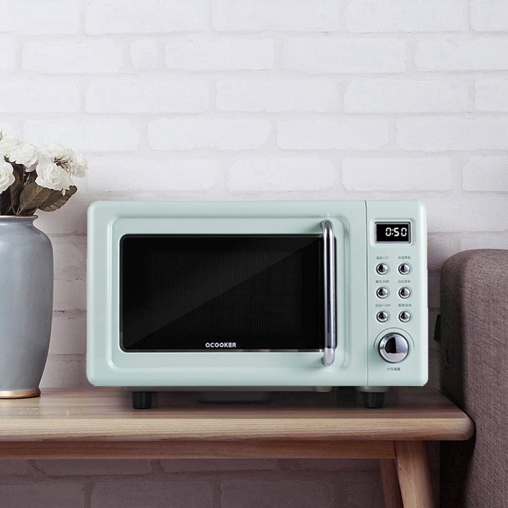 Retro Countertop Microwave Oven, 700W 18L Small Microwave Oven, Mini Microwave Oven For Dorm, Nanolayer Liner Magnetron Microwave Oven (color : Light green)