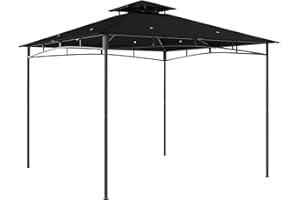 Outsunny 10' x 10' Gazebo, Soft Top Outdoor Gazebo with 2-Tier Roof, Metal Frame, Adjustable Roof Struts, Sun Shade Shelter f