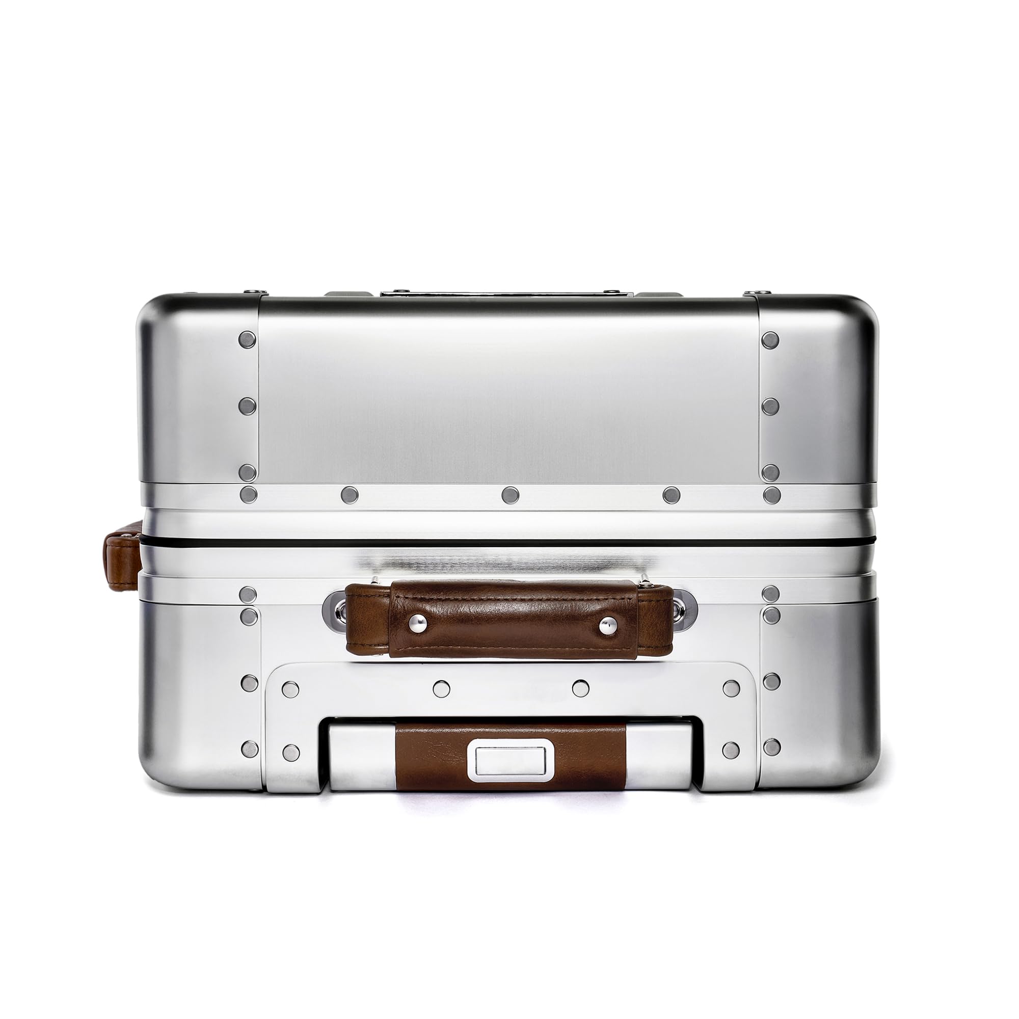 Sterling Pacific 40L Cabin Travel Case – Full Aluminum Four Wheel Carry On Luggage, Italian Leather Handles