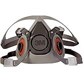 3M Half Facepiece Reusable Respirator 6200, NIOSH, Four-Point Harness, Comfortable Fit, Dual Airline Supplied Air Compatible,