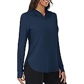 TACVASEN Women's UPF 80+ UV Protection Hoodie Lightweight Long Sleeves Quick Dry Fishing Running Workout Shirt Outdoor