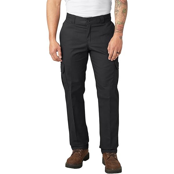 Men's Slim Fit Tactical Pants - 10 Pocket Cargo Pants, Water Repellent & Stretch, For Hiking & Work