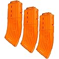BOROLA 10 Darts Curved Magazine Quick Reload Clip Compatible for Nerf Elite (Orange, 3Pcs)