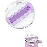 1 Pcs Replacement 40 oz Tumbler Lid Compatible with Stanley Cup, Dustproof Spill Proof Splash Resistant Tumbler Covers Fit for Stanley Tumbler and More Coffee Mugs (Purple)