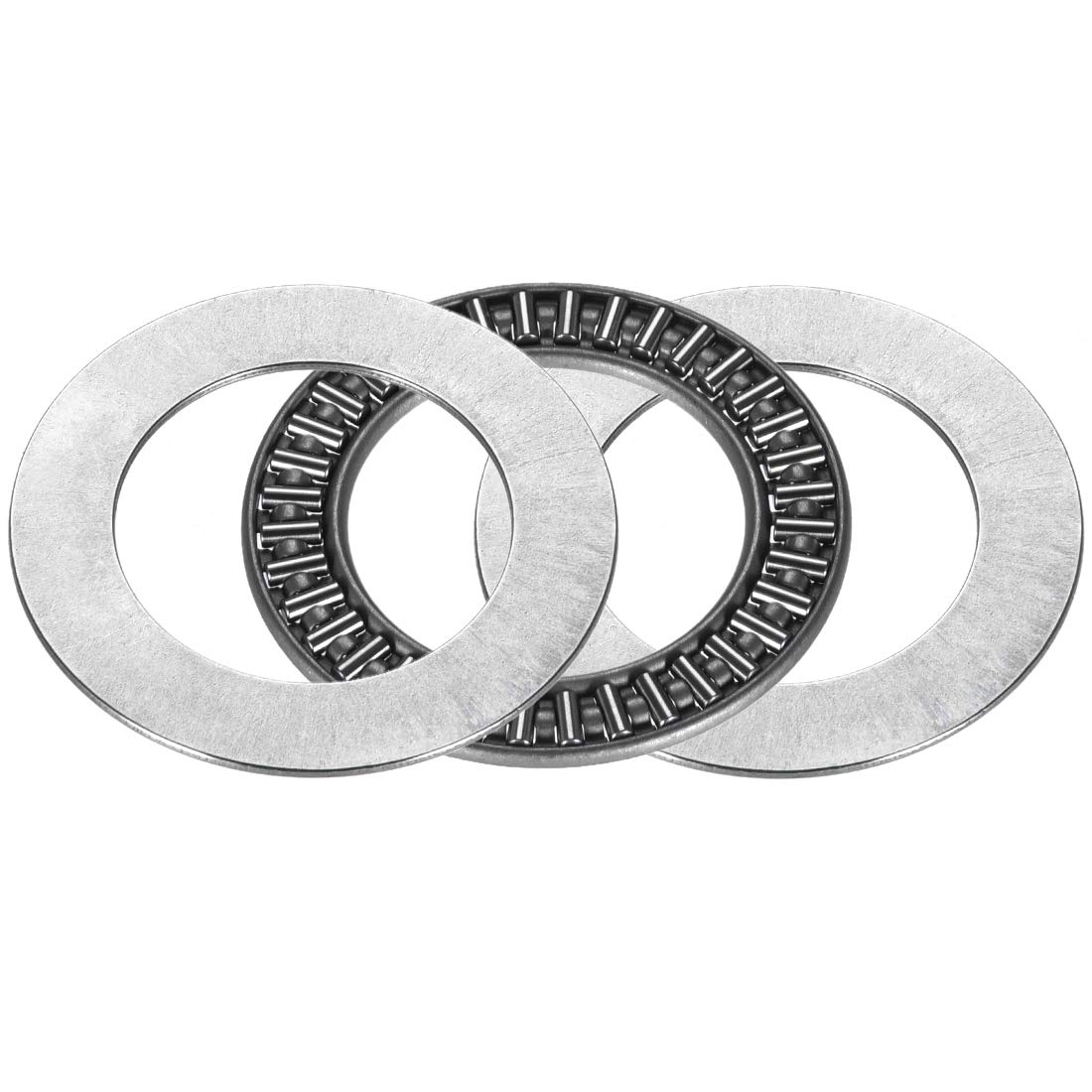 sourcing map AXK3047 Needle Roller Thrust Bearings with 2 Washers, 30mm Inner Diameter 47mm OD 2mm Width Chrome Steel