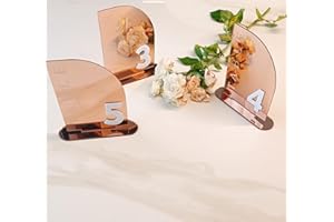 YUXUANISH Wedding Table Numbers,Semi-Arched Mirrored Acrylic Table Numbers for Party,Events,Occasion Decoration (Number 1-20, Rose Gold Mirror)