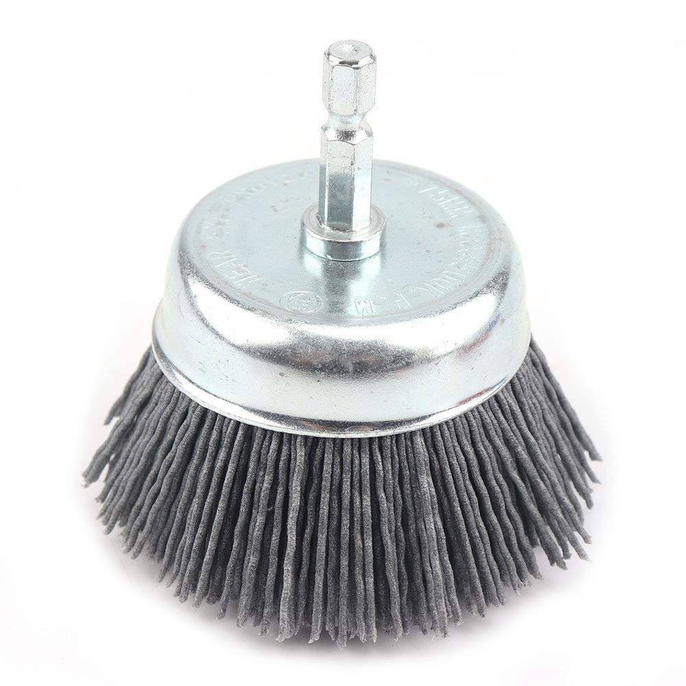 4Pcs 3 Inch Assorted Cup Brushes Mix Set Nylon Abrasive Wire Cup Brush with 1/4" Shank for Drill, Grit 80 120 320, for Removal Rust Corrosion Paint: Industrial & Scientific