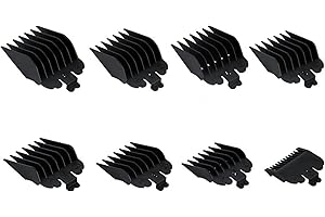 FANBODTA 8 Pcs Professional Hair Clipper Combs Guides, Wahl Replacement Guards Set #3171-400 – 1/8” to 1” Fits Most Size Wahl Clippers/Trimmers