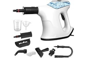 CXYHMG Handheld Steam Cleaner for Home, Immediate Heat Hand Held Steam Cleaner, with Visualized Large Water Tank & 9 PCS Accessories & Safety Lock, for Cleaning Couch,Floor,Window,Car (WHITE)
