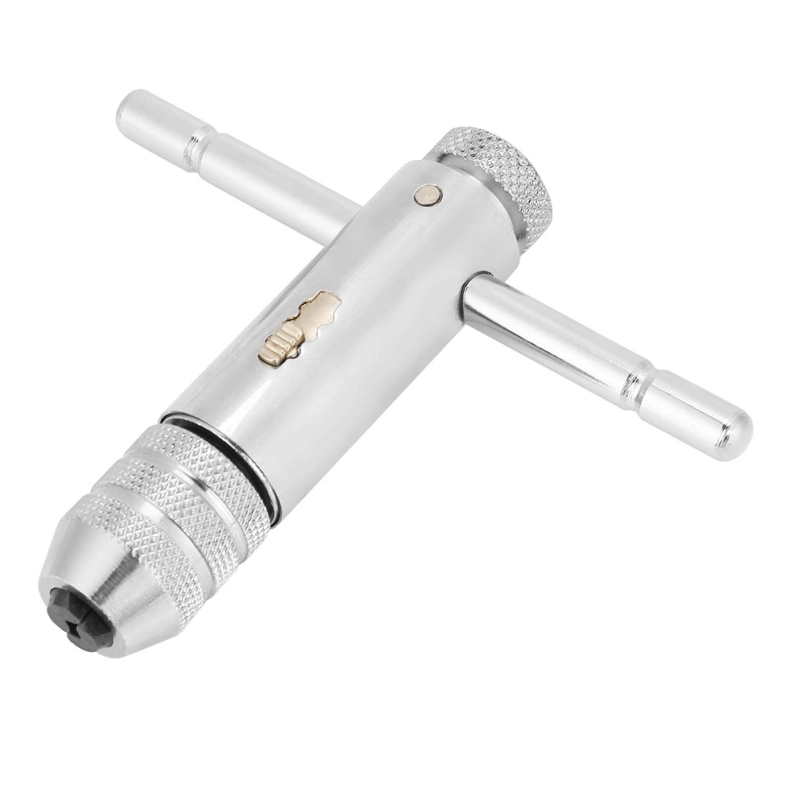 Tap Wrench, Threading Wrench, Adjustable Ratchet Wrench T-Bar Handle Ratchet Tap Wrench for Tap & Die Set M3-M8 / M5-M12(M3-M8)