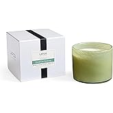 LAFCO New York 3-Wick Candle, Fresh Cut Gardenia - 30 oz - 120-Hour Burn Time - Reusable, Hand Blown Glass Vessel - Made in The USA