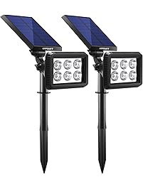 URPOWER Solar Lights Outdoor Upgraded, 2-in-1 Waterproof Solar Lights Solar Landscape Lights Auto On/Off Solar Wall Lights Landscape Lighting Pathway Lights Solar Spotlight for Garden