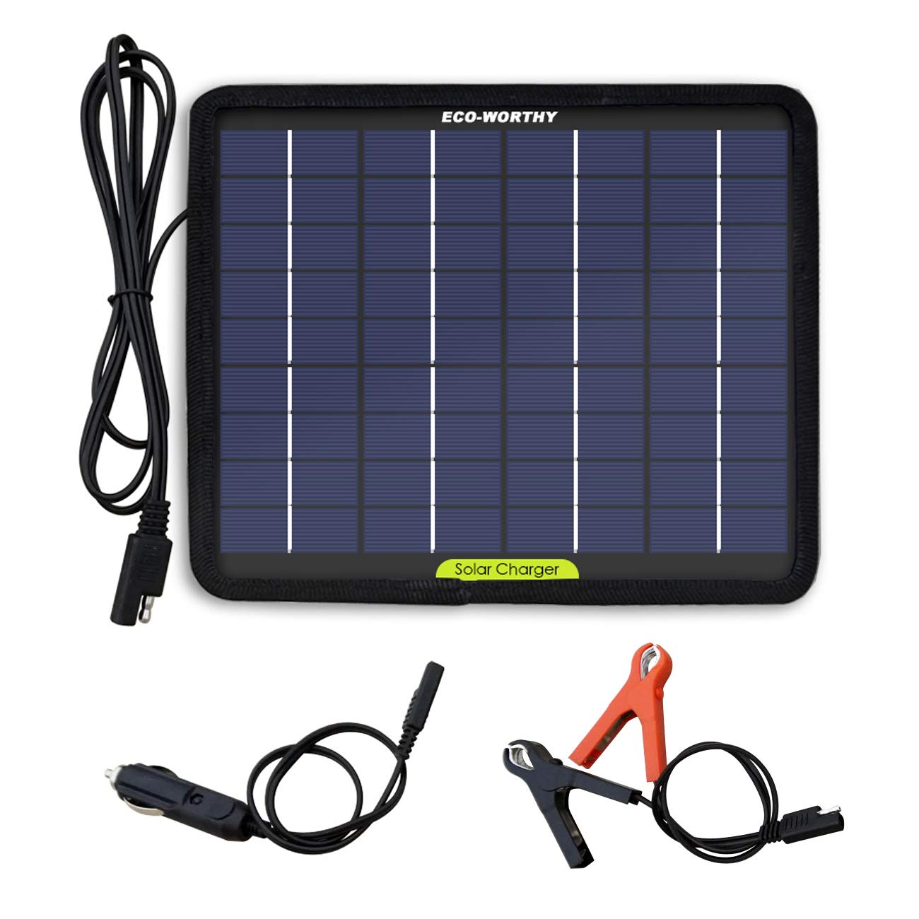 Sunway Solar Car Battery Trickle Charger & Maintainer 12V Solar Panel Power Kit Portable Backup For Car Automotive RV Marine Boat Motorcycle Truck Trailer Tractor Powersports Snowmobile Farm Equipment