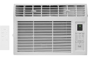 Bonnlo 6000BTU Window Air Conditioner with Remote and 24H Timer, Window AC Unit with ECO Mode and 4 Fan Speed, Cools up to 250 Sq. Ft., Easy Installation for Home Bedroom Apartment Office 115V
