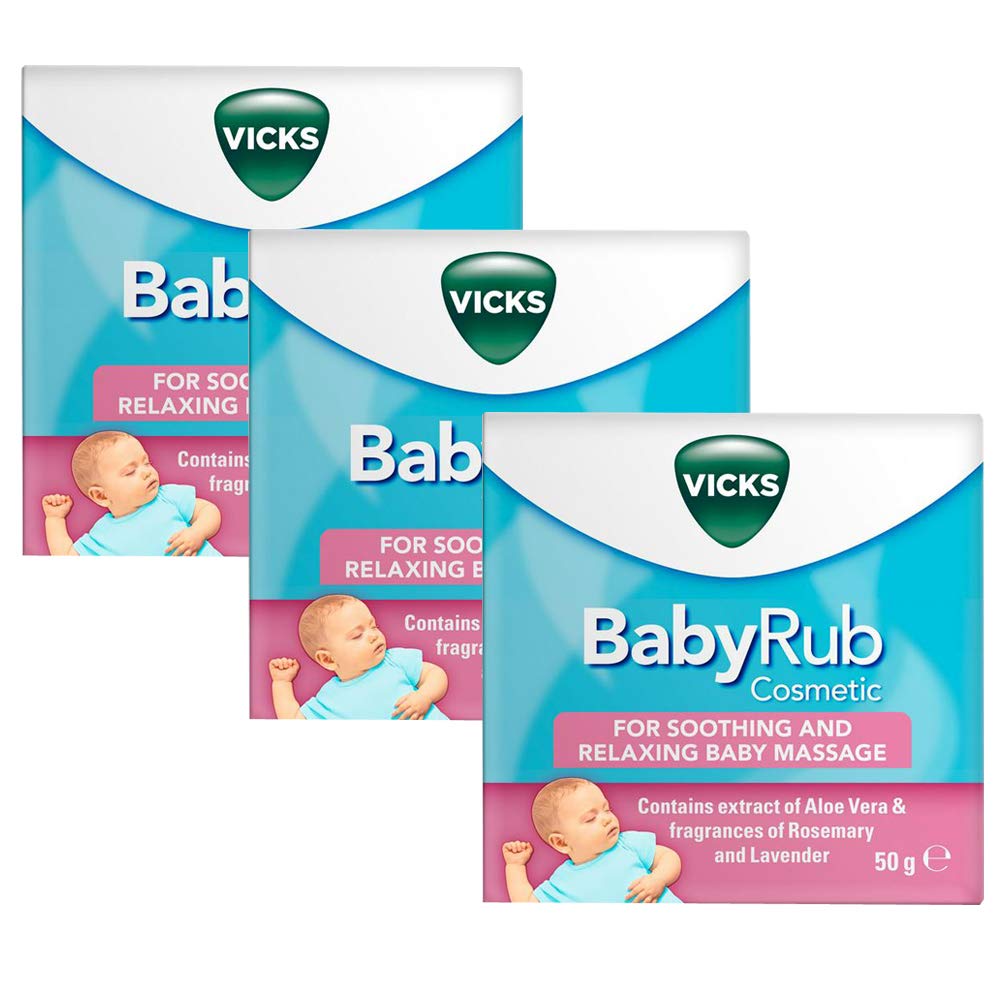 3 x 50g tab Baby Children Rub Cosmetic Massage Aloe Vera Rosemary Lavender