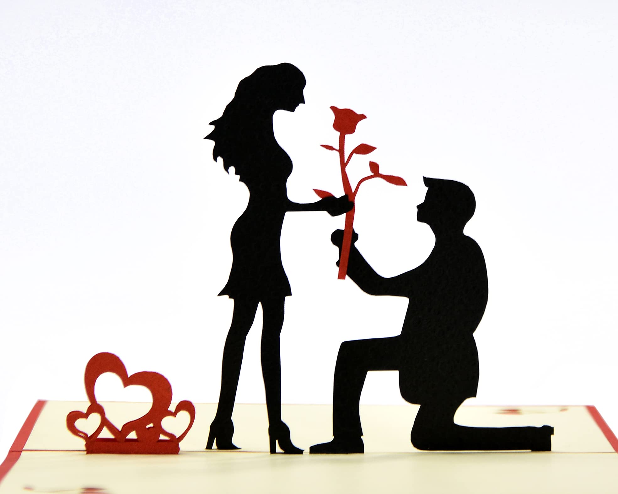 Romantic Rose Pop Up 3D card. Love Collection. Perfect Wedding, Anniversary, Birthday surprise greeting card gift for Him, Her, Husband, Wife, Boyfriend, Girlfriend or any loved one.10cmx15cm