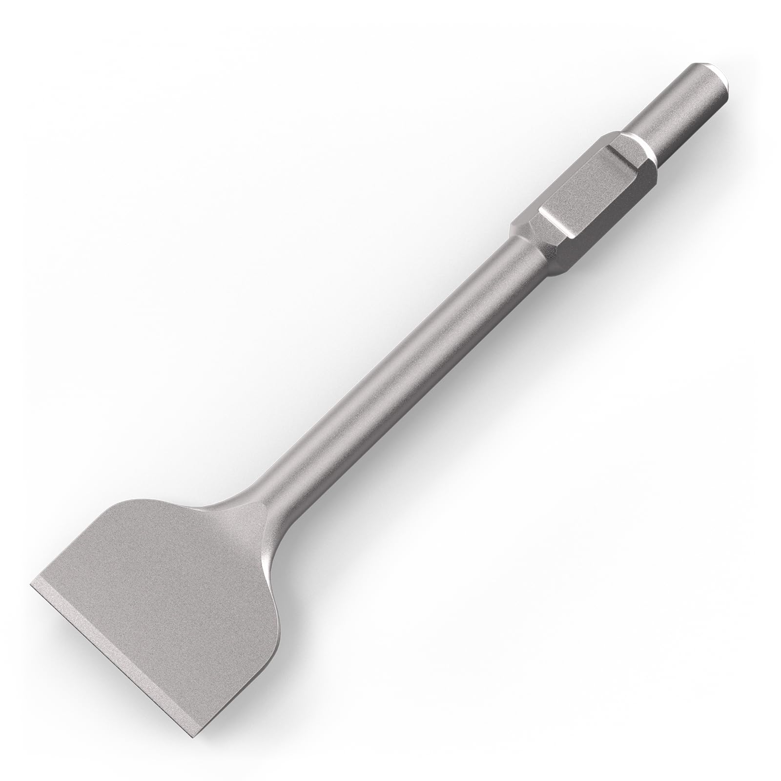 Photo 1 of TOOVEM Hex Shank Masonry Chisel, 4 Inch Wide Alloy Steel Demolition Jack Hammer Thinset Scraper Adhesives Remover, Concrete Scraping Chisel Bits for Demolition Concrete Breaker