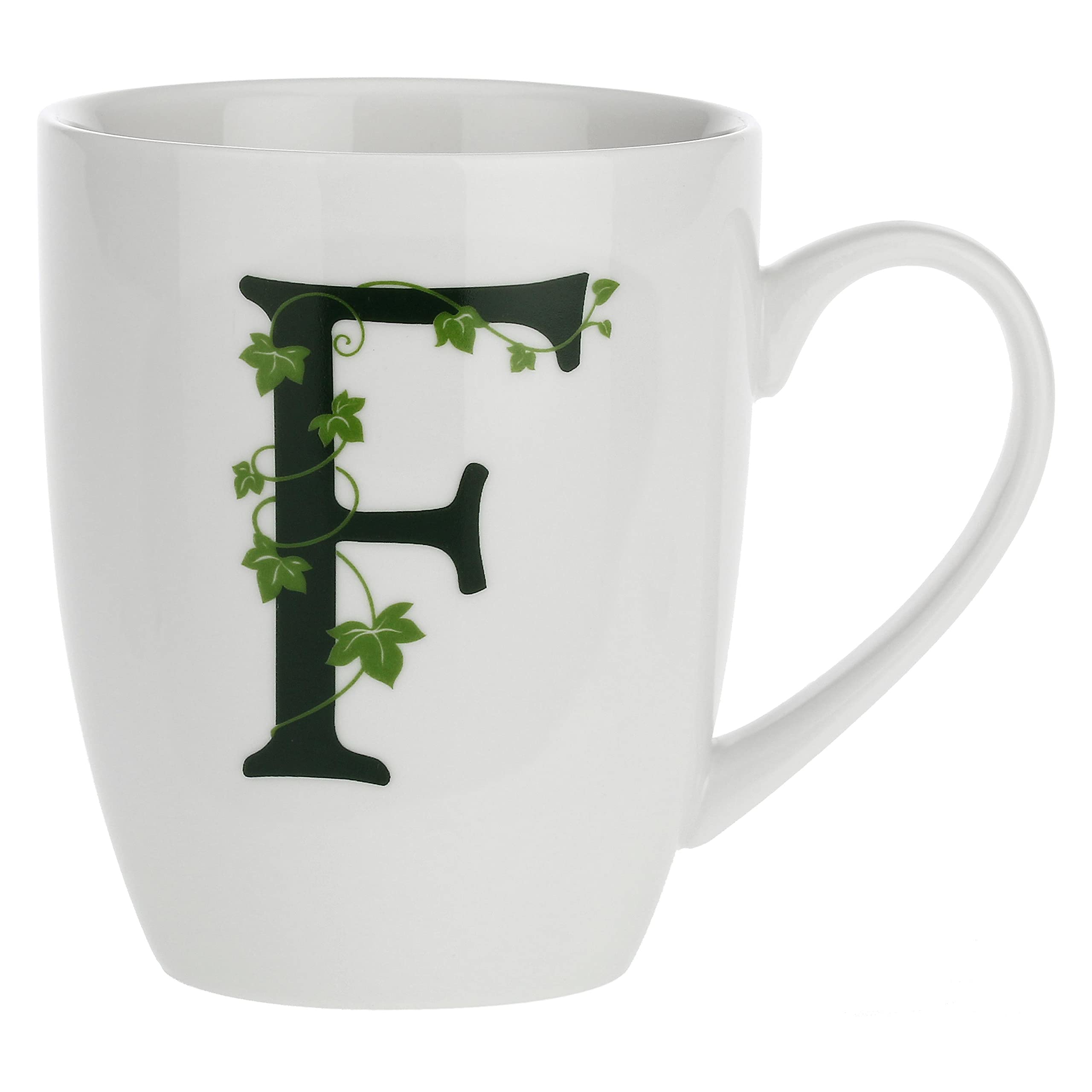 la Porcellana Mug Letter F, White