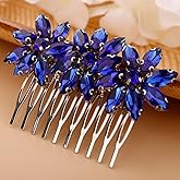 BERYUAN Crystal Flower Hair Comb for Women Prom Crystals Headpiece Wedding Handmade Hair Accessories for Bride Bridemaid