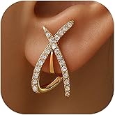 ZENCHEER Trendy Clip on Earrings for Women, 14K Gold Plated Statement Earrings for Women Dainty Earrings Hypoallergenic Simple Minimalist Non Pierced Earring