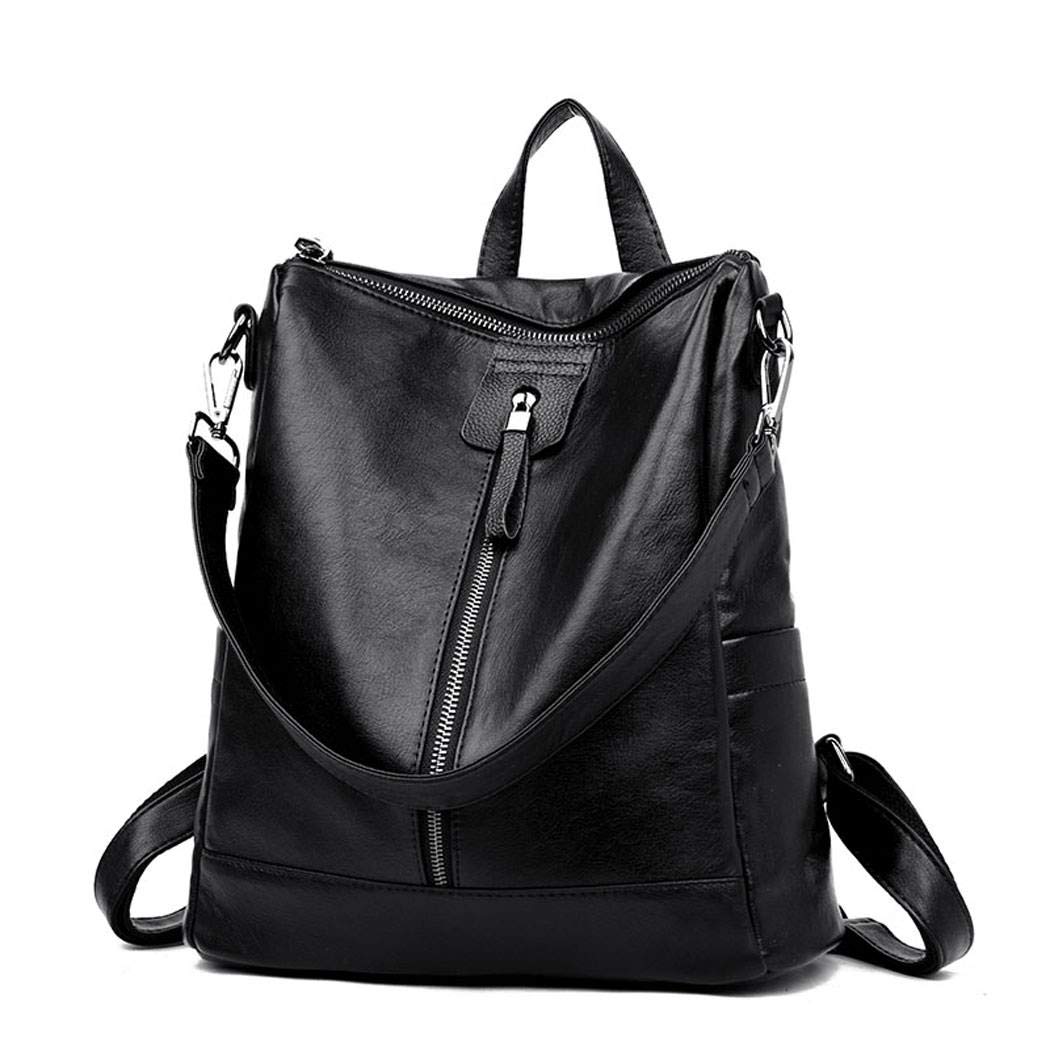 Women's Backpack Handbags Shoulder Bags School Backpack Daypack Laptop Bag PU Leather Black(Size:M)