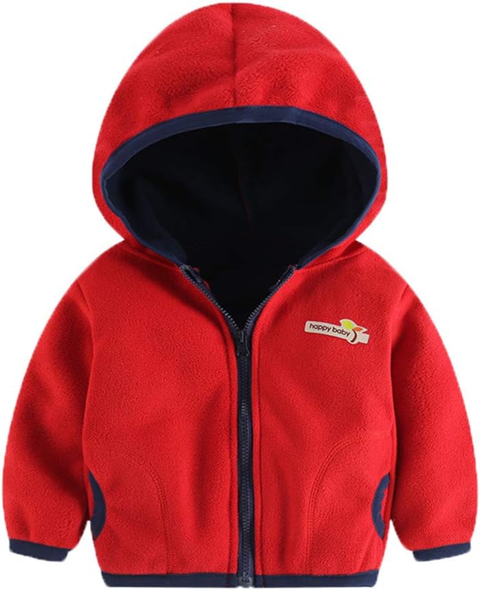 Qiran Coat Toddler Kid Baby Boys Girl Hooded Letter Sweatshirt Wind Coat Jacket Outwear Children's Sweater Fleece Jacket Autumn and Winter Models Boys and Girls Casual Cardigan Zipper Hooded Jacket