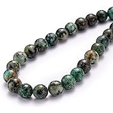 BEADIA Natural African Turquoise Stone Round Loose Semi Gemstone Beads for Jewelry Making 6MM 61PCS