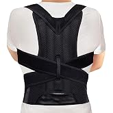 WONFAST Posture Corrector for Women and Men, Adjustable Back Straightener Posture Corrector,Upper Lower Back Brace Support Belt for Men Women Body Neck Shoulder Trainer (L, Black)