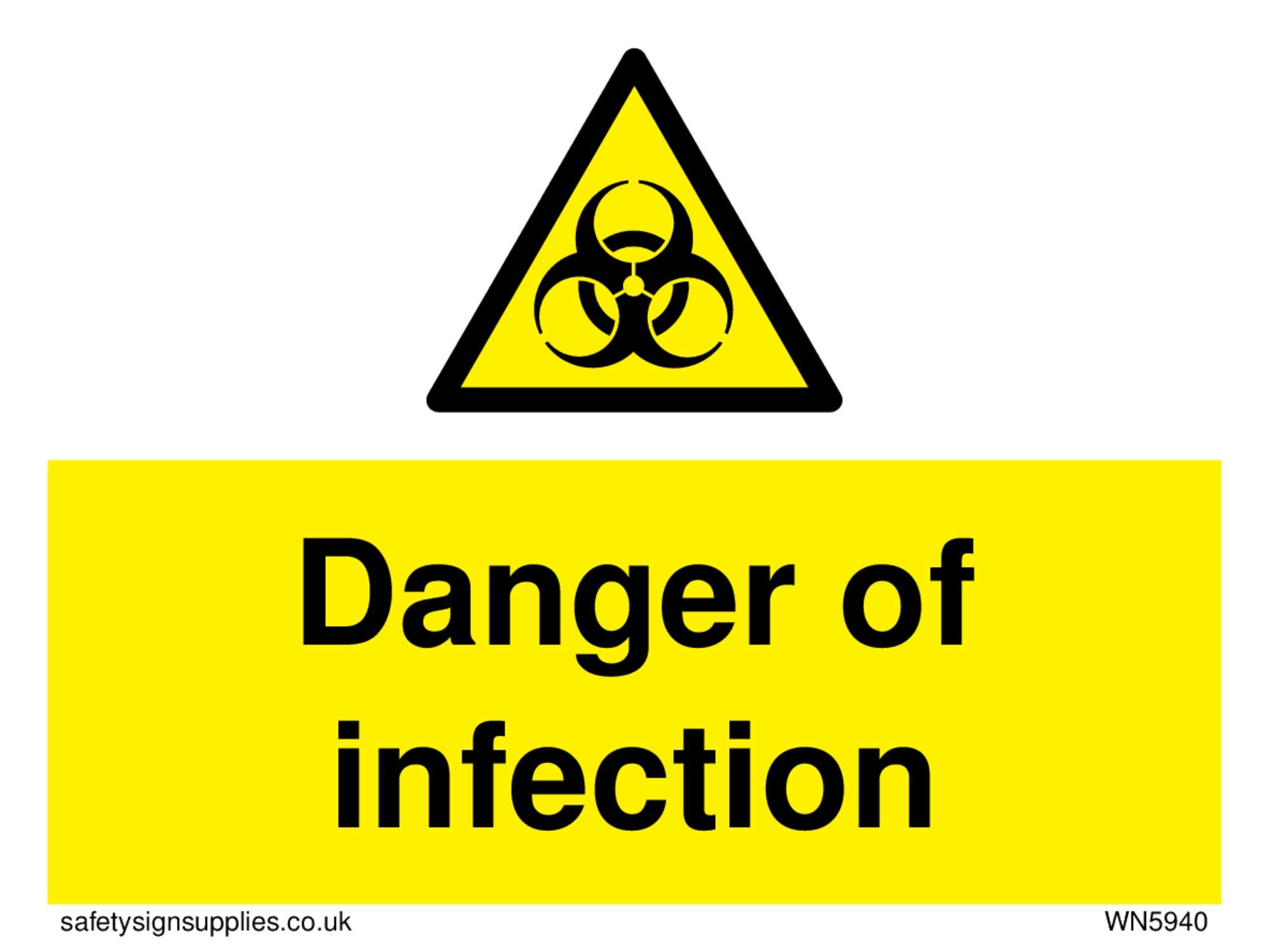 Danger of infection sign - Plastic Semi-rigid 1mm