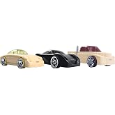 Automoblox Collectible Wood Toy Cars and Trucks&mdash;Mini Manta/Fang/Rex 3-Pack (Compatible with other Mini and Micro Series Vehicles)