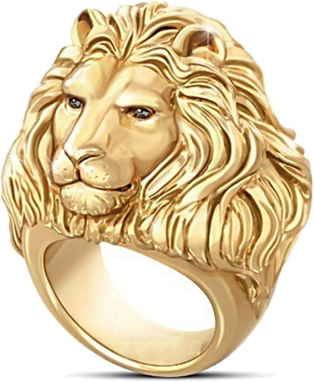 YueShi Spiritual Magnificent 18K Solid Gold Mens Ring African Grassland