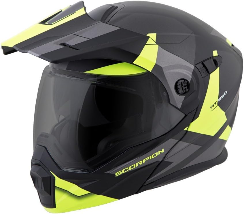 ScorpionEXO Unisex-Adult Modular/Flip Up Adventure Touring Motorcycle Helmet (Hi-Viz, Medium) (EXO-AT950 Neocon)