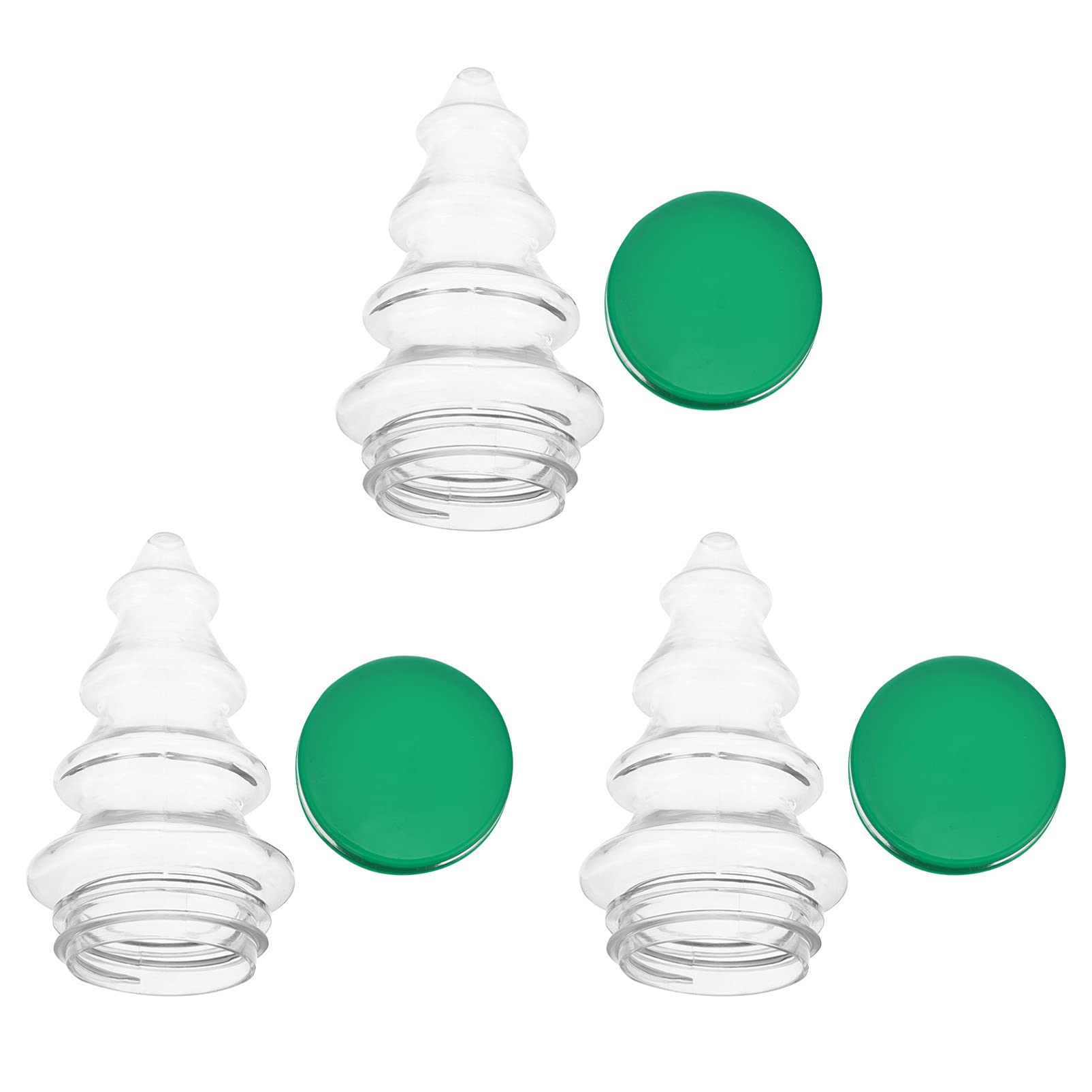 NUOBESTY 3Pcs Christmas Tree Candy Jar with Lid Plastic Cookie Bottle Xmas Biscuits Jars Decoration Supplies