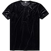 Mens Velvet Velour Fashion Hip Hop Slim Simple Short Sleeves T Shirts Boy Stocking