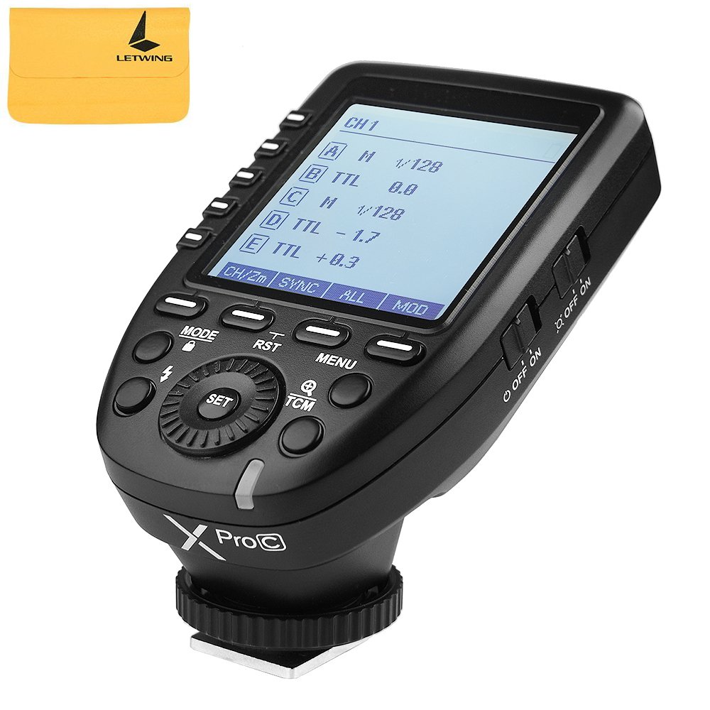 GODOX XPro-C TTL Wireless Trigger 1/8000s High Speed Sync X System HSS Large LCD Display Transmitter for Canon Cameras