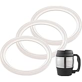 IMPRESA Pack of 3 Insulated Coffee Mug O-Ring Replacement - Clear White Leakproof Coffee Mug Seal Ring - Durable Silicone Gasket Replacement - Compatible with Bubba 52 Oz Classic Insulated Desk Cup