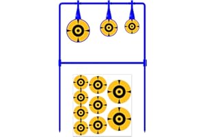 Atflbox 3/8'' Thick Heavy Metal Spinner Target, High Caliber Spinner Auto Reset Steel Target for Centerfire Handguns Up to .44 Magnum Outdoor Target Shooting