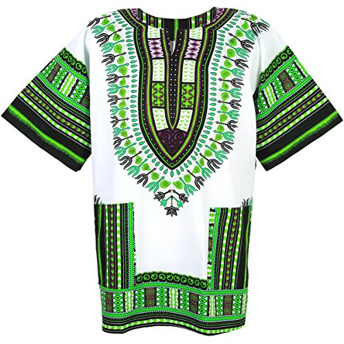 African Dashiki Cotton Mexican Poncho Hippie Tribal Ethic Boho Shirt White ad12wt1