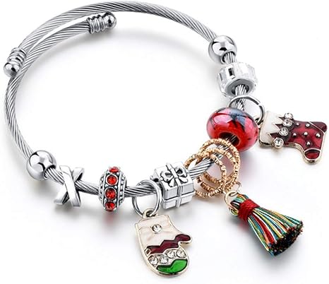 Stock Regali Di Natale.Wangzz Stock Natale Scarpe Braccialetti Braccialetti Charms Per Donna Bracciale Regali Di Natale Braccialetti Amazon It Sport E Tempo Libero