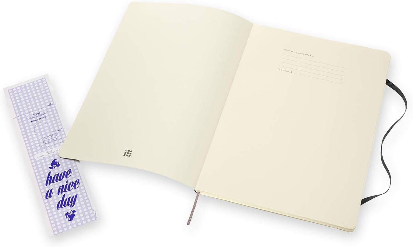 Moleskine Classic Plain Notebook, Notebook with Soft Cover and Elastic Closure, Size A4 21 x 29.7 cm, Colour Black, 192 Pages - Image 4