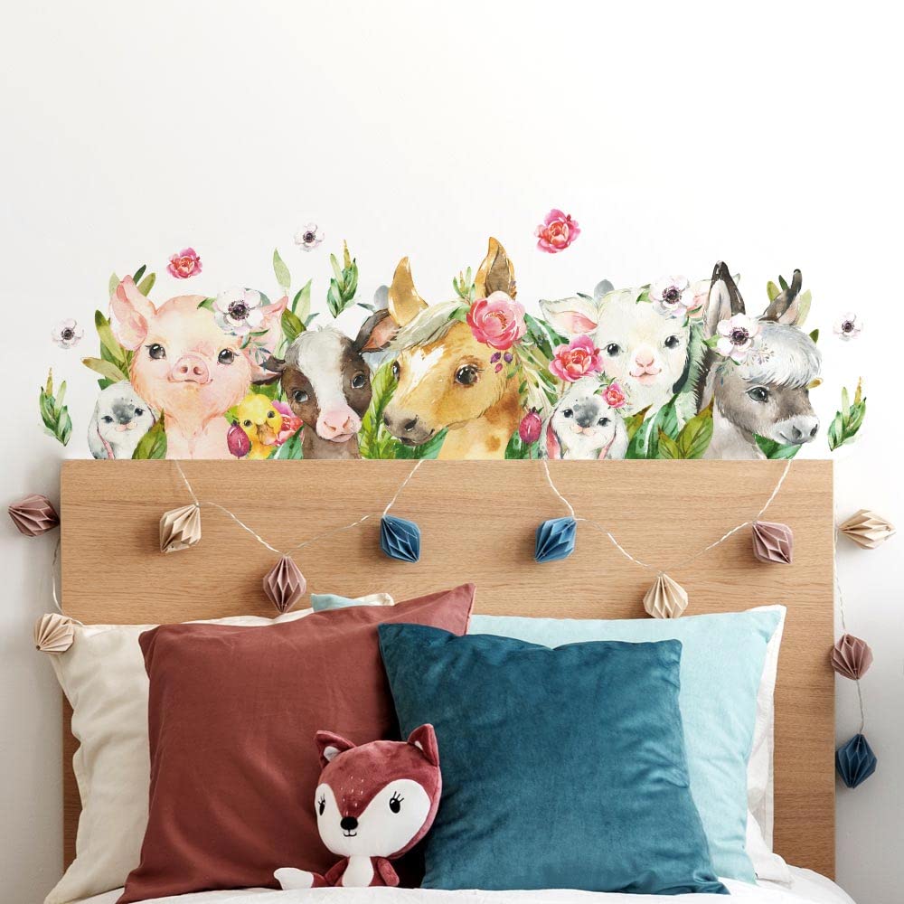 kina - R00682 Wall Stickers Soft Fabric Effect Repositionable The Forest Wall Decoration Baby Infant Nursery Nursery Wallpaper Sticker
