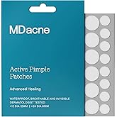 MDacne Pimple Patches for Acne Treatment, Hydrocolloid Patches - Absorbs Oil & Pus from Clogged Pores, Ultrathin & Transparent Blends with All Skin Tones, Safe for Sensitive Skin (36 Patches)