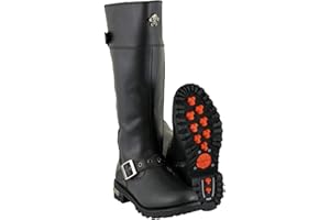 Xelement X93009 Women's Myna Black Performance Knee HighTall Leather Motorcycle Boots - 9