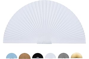 Jlong Arch Half Circle Window Shade Pleated Blinds No Tools Light Filtering Pleated Fabric Shade Arched Window Curtains for Home Living Room Bathroom Bedroom Kitchen Office, Easy to Cut and Install