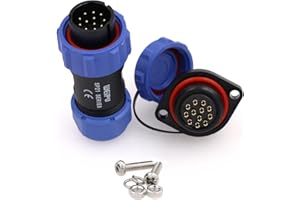 Eonvic Weipu SP21 2-12 Pin Male Plug Female Socket Flange Waterproof IP68 Connector Cable Industrial Circular Solar Electrical Connector (12Pin)