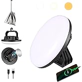 VAVOFO 4000LM 15,000mAh LED Camping Lantern Rechargeable, 3 Lighting Modes, 180LEDs ,Portable Tent Light with Magnet, IP65 Waterproof Hanging Light for Emergencies, Power Outages ,Hurricane(Blcak)