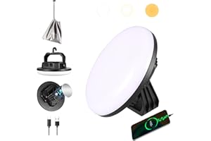 VAVOFO 4000LM 15,000mAh LED Camping Lantern Rechargeable, 3 Lighting Modes, 180LEDs ,Portable Tent Light with Magnet, IP65 Waterproof Hanging Light for Emergencies, Power Outages ,Hurricane(Blcak)