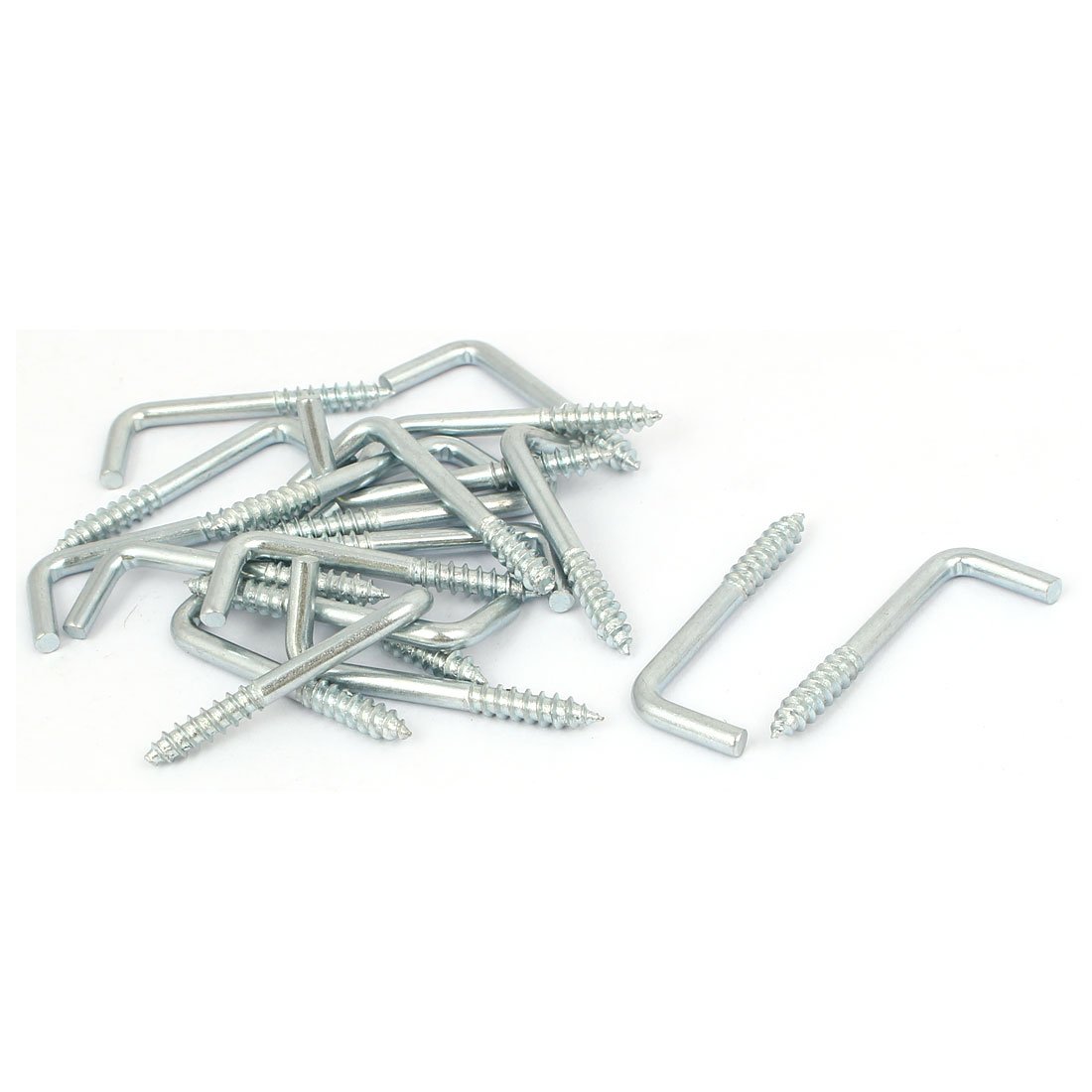 sourcing map Home Wall M4x38mm L Shaped Self Tapping Metal Screw Hook Picture Hanger 20pcs (Pack of 20)